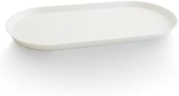 Small Silicone Tray 8.7" White Oval Catch All Decorative Tray for Vanity Bathroom Desk by Unknown