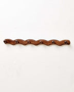 Wood Coat Rack Wall Mount - Walnut Coats Hook Hanger Wall-Mounted, Wave-Shaped Entryway Hanging Racks with 6 Hooks for Jacket Keys Hats Robes Towels Bags, Living Room Mudroom Bathroom Bedroom Hallway by Vinoil