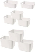 Set Of 8 Plastic Storage Bins,Versatile Kitchen Pantry Organization and Storage,for Plastic Storage Container Under Bed,Under Sink Bathroom Organizer (White, 8 Pack by Amyup