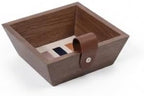 Generic Decorative Storage Tray Organizer Display Tray Catchall Holder with Wood Grain Exterior and Light Inner Base Suitable for entryway Desk Dresser countertop, T15-A Small Storage Tray by Unknown