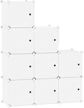 C&AHOME 9-Cube Storage Organizer with Door Cube Shelf Closet Cabinet Milky by CAHOME