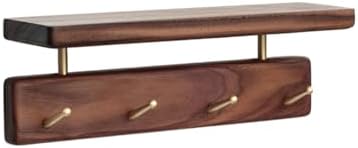Walnut Wood Coat Rack with Shelf, Wall Mounted Entryway Organizer by CUSTOMIZEYOURHOMEATMatooya