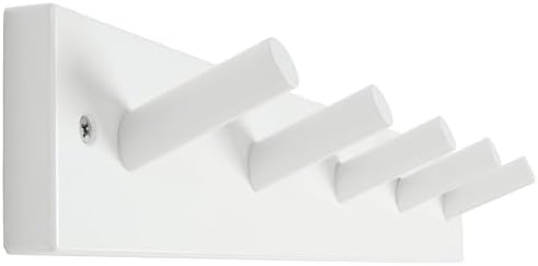 SKOLOO Coat Rack Wall Mount 17 inch, 5 Hooks, Bamboo, Shaker Style, White by SKOLOO