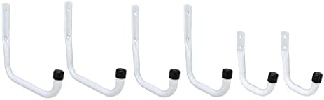 Shepherd Hardware 8096E Heavy Duty Steel Garage Storage Utility Hooks, 3 Sizes, 6 Pack, White - Image 2