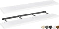 QEEIG Floating Shelves for Wall 55.1" Extra Long - Wall Mounted Shelf Bathroom Kitchen Living Room Bedroom Farmhouse Home Decor Display Bookshelf Large 55.1 x 9.3 inch Set of 2, White (008-140W) by QEEIG