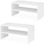 Whitmor Stackable 31" Extra Wide 2-Shelf Storage Organizer, White，2 Pack by Whitmor