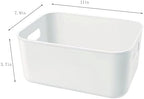 Set Of 3 Plastic Storage Bins,Versatile Kitchen Pantry Organization and Storage,for Plastic Storage Container Under Bed,Under Sink Bathroom Organizer (White, 3 Pack Small - Image 7