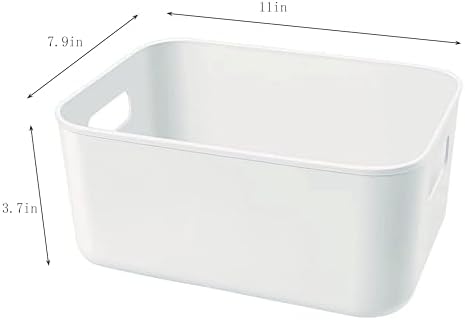 Set Of 3 Plastic Storage Bins,Versatile Kitchen Pantry Organization and Storage,for Plastic Storage Container Under Bed,Under Sink Bathroom Organizer (White, 3 Pack Small - Image 7