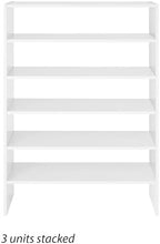 Whitmor Wood Stackable 2-Shelf Shoe Rack, White, 24 inches，2 Pack - Image 7