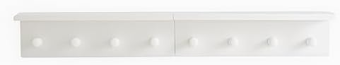 Entrance Coat Rack ，Coat Hooks, Wall-Mounted Wooden Hook Rack, Wall-Mounted Shelves are Very Suitable (White Color Finish—A-2) - Image 2
