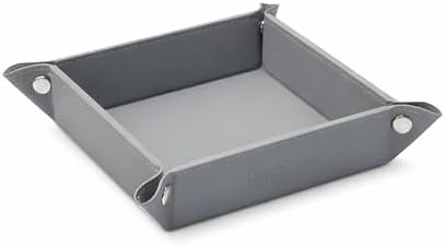 UnionBasic Small Valet Tray, Jewelry Tray for Rings Watches Earrings, Entryway Catchall Caddy for Coins Keys Change, Nightstand Bedside Valet Holder, Trays for Electronic Gadgets, Grey - Image 7