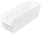 Akro-Mils 30120 Heavy Duty Plastic Shelf Bins, 12"x 4"x 4", Clear, 24-Pack by Akro-Mils