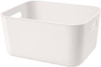Set Of 2 Plastic Storage Bins,10.5×8×5.5" Versatile Kitchen Pantry Organization and Storage,for Plastic Storage Container Under Bed,Under Sink Bathroom Organizer (2 Pack Medium, White) by Amyup