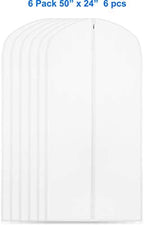 Simple Houseware 50-Inch Clear Garment Bags with Zipper, 6 Pack - Image 3