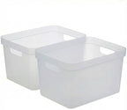 BINO | Plastic Storage Bins, 16 Liter - 2 Pack, Frosted | THE MODERN COLLECTION | Plastic Bins for Organization | Woven Storage Baskets for Organizing | Pantry Shelf Organizer Basket Container Bin - Image 5