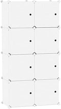 C&AHOME 8-Cube Storage Organizer with Door Cube Shelf Closet Cabinet Milky by CAHOME