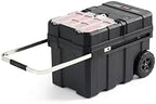Keter Masterloader Resin Rolling Tool Box with Locking System and Removable Bins – Perfect Organization and Storage Chest for Power Drill, Tape Measure, and Screwdriver Set, Black by Unknown