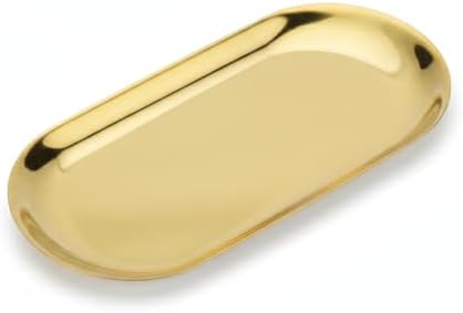 Effortless Organization Oval Tray, Stainless Steel Catchall for Keys & Jewelry, Decorative Vanity or Entryway Organizer by Unknown