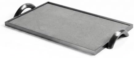 Decorative Tray Rectangular Metal Shelf Tray with Clean Finish and Sturdy Sides Simple Storage Tray for Catchall Use and Display Suitable for Hallway entryway Kitchen Bedroom, Gray Suede by MYCENSE