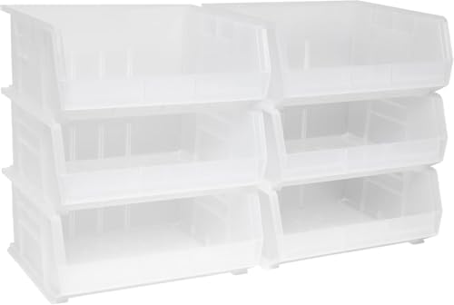 Akro-Mils 30250 AkroBins Plastic Storage Bins, 15"x16"x7", Clear, 6-Pack by Akro-Mils