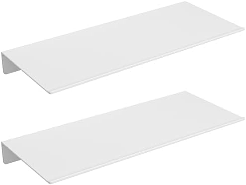 Danpoo 12 inch White Metal Floating Shelves for Wall Organizer & Storage, Display Shelves for Bathroom, Living Room, Kitchen, Bedroom(2-Pack) by Danpoo-ForYourHome