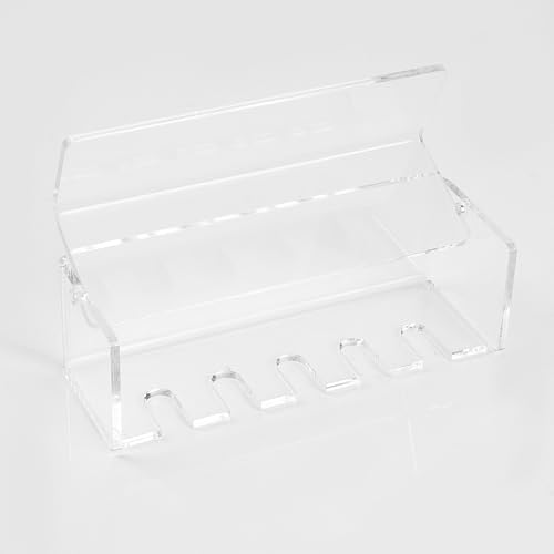 5 Slots Wall Mount Toothbrush Holder with Cover, Self Adhesive Toothbrush Storage Organizer for Shower, Toothbrush Hanger for Bathroom, Medicine Cabinet, Dorm (Clear) - Image 4