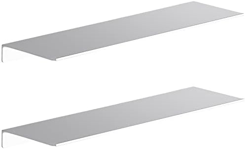 Danpoo 20 inch Metal Floating Shelves for Wall Organizer & Storage, Display Shelves for Bathroom, Living Room, Kitchen, Bedroom(Silver, 2-Pack) by Danpoo-ForYourHome