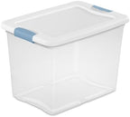 Sterilite Latching Box with Lids for Home and Office, 25 Quart, 24-Pack | Heavy-Duty and Stackable Plastic Containers with Latches for Closet, Cabinet, Bedroom, Bathroom and Dorm Room Organization by Sterilite