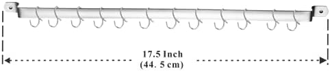 Kyraton Kitchen Utensil Rail Organizer - Wall Mounted Gourmet Rack With 14 Hooks for Hanging Knives, Mugs, Spatulas, Pots and Utensils - Image 2