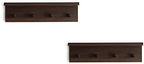 Entrance Coat Rack ，Coat Hooks, Wall-Mounted Wooden Hook Rack, Wall-Mounted Shelves are Very Suitable (Walnut Color Finish—A-2) - Image 6
