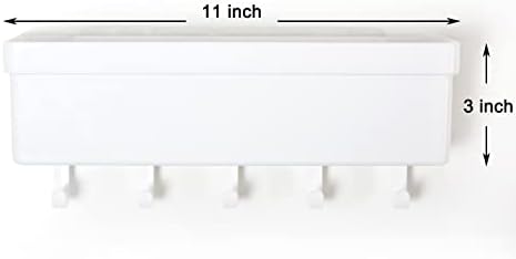 Youngever Plastic Key Holder for Wall, Entryway Mail Holder with 5 Key Hooks, Wall Storage Organizer - Image 2