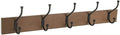 Amazon Basics Rectangular Farmhouse Wall-Mounted Coat Rack for Entryway and Bedroom, Storage Organizer, 5 Hooks, Barnwood by AmazonBasics