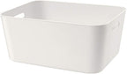 Set Of 2 Plastic Storage Bins,14.5x10.2x6.3 Versatile Kitchen Pantry Organization and Storage,for Plastic Storage Container Under Bed,Under Sink Bathroom Organizer (White, 2 XL.) by Amyup