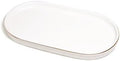 Ceramic Jewelry Dish, Perfume Vanity Tray, 7x4 Decorative Catch All Bowl for Trinket Key Ring, Small Bathroom Counter Tray, Soap Tray for Kitchen Sink (White) by HANKOR
