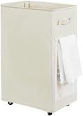 Chrislley Rolling Laundry Basket, 90L Foldable Laundry Hamper with Wheels by Chrislley