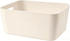 Set Of 2 Plastic Storage Bins,14.5x10.2x6.3 Inch Versatile Kitchen Pantry Organization and Storage,for Plastic Storage Container Under Bed,Under Sink Bathroom Organizer (Light grey, 2XL.) by Amyup