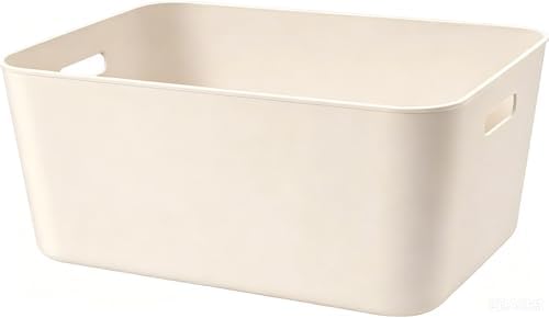 Set Of 2 Plastic Storage Bins,14.5x10.2x6.3 Inch Versatile Kitchen Pantry Organization and Storage,for Plastic Storage Container Under Bed,Under Sink Bathroom Organizer (Light grey, 2XL.) by Amyup