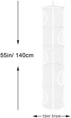 2Pcs Hanging Stuffed Animal Storage Hammock Net 5 Tiers, White - Image 3