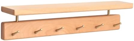 Walnut Wood Coat Rack with Shelf, Wall Mounted Entryway Organizer by CUSTOMIZEYOURHOMEATMatooya
