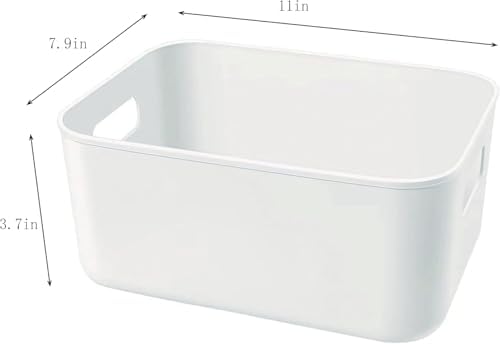 Set Of 6 Plastic Storage Bins,Versatile Kitchen Pantry Organization and Storage,for Plastic Storage Container Under Bed,Under Sink Bathroom Organizer (White, 6 Pack Small - Image 7