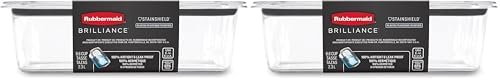 Rubbermaid Brilliance Food Storage Container, Large, 9.6 Cup | Clear | Pack of 2 by Unknown