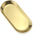 Bathroom Vanity & Kitchen Counter Organizer, Stainless Steel Oval Catchall Tray for Small Items, 9.9 x 4.3 Inches by Unknown