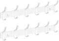 GWAAZXGZ White Coat Rack Wall Mount - 15 Inch Metal 6-Hook Rack(2 Pack) by GWAAZXGZ