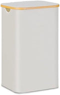 100L Laundry Hamper with Lid, Lagre Basket with Bamboo Handles,Foldable Clothes Hamper Tall Dirty Laundry Basket for Clothes Toys Towels Organizing,Beige by Merkisa
