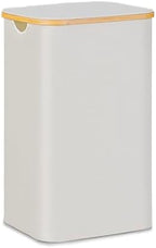 100L Laundry Hamper with Lid, Lagre Basket with Bamboo Handles,Foldable Clothes Hamper Tall Dirty Laundry Basket for Clothes Toys Towels Organizing,Beige by Merkisa