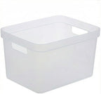 BINO | Plastic Storage Bins, 16 Liter - 2 Pack, Frosted | THE MODERN COLLECTION | Plastic Bins for Organization | Woven Storage Baskets for Organizing | Pantry Shelf Organizer Basket Container Bin - Image 6