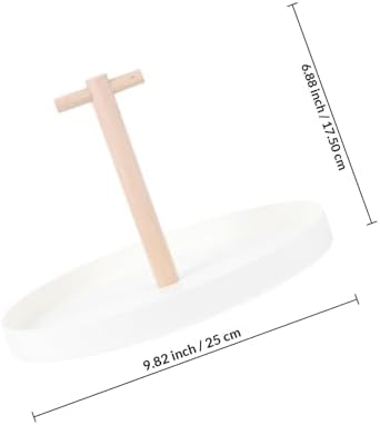 ibasenice Wooden Storage Tray with Handles, White Solid Wood Sundries Organizer for Desktop and Entryway, Small Decorative Catchall Plate for Home Décor and Everyday Use - Image 2