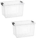 Superio 2.5 Quart Clear Plastic Storage Boxes with Lids, Stackable Organizer Containers, BPA-Free Storage Bins for Home, Office, School & Dorm, 2 Pack by Superio