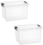 Superio 2.5 Quart Clear Plastic Storage Boxes with Lids, Stackable Organizer Containers, BPA-Free Storage Bins for Home, Office, School & Dorm, 2 Pack by Superio