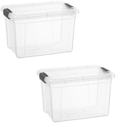 Superio 2.5 Quart Clear Plastic Storage Boxes with Lids, Stackable Organizer Containers, BPA-Free Storage Bins for Home, Office, School & Dorm, 2 Pack by Superio